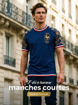 Élan Bleu - T-shirt de Football Français Élégance Sportive