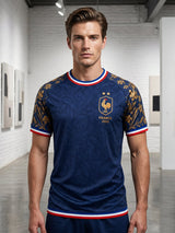 Élan Bleu - T-shirt de Football Français Élégance Sportive